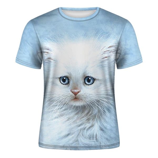

cat lady t-shirt women's short sleeves 3d harajuku tees plus size animal t-shirt t shirt women xs-4xl 2020 summer, White