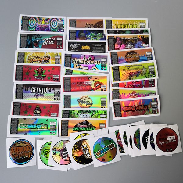 

only hologram sticker and cans labels for 3.5 gram 60ml and pressitin stickers of tin can for dry herb container with only flavor stickers