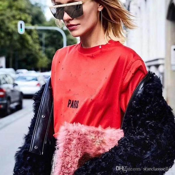 

mens tshirt luxury letter logo printed o-neck short sleeve large big hole tee men and woman brand tshirt cotton double gauze fabric, White;black