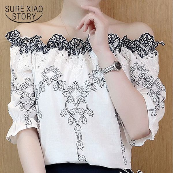 

korean fashion clothing women short blouse 2019 white shirts ladies shirt lace blouse harajuku women 2732 50