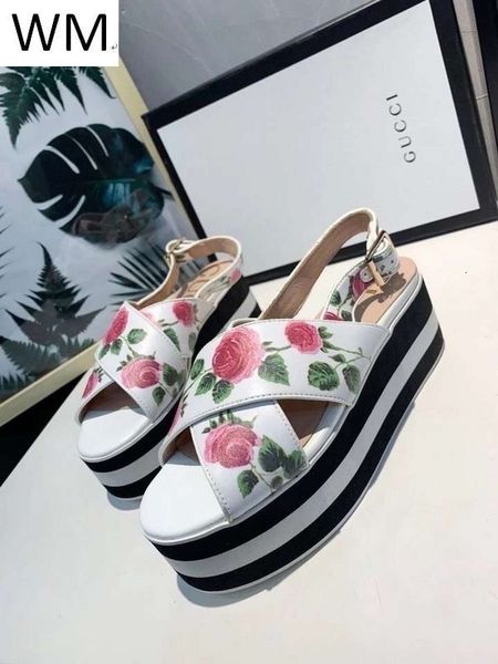

duping520 new women s print heightening sandals high heels casual handmade walking tennis sandals slippers mules slides thongs