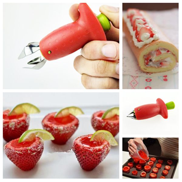 

new strawberry corers stem huller remover tomatoes stalks stem remover strawberry feeder fruit vegetable digging tools t2i5190
