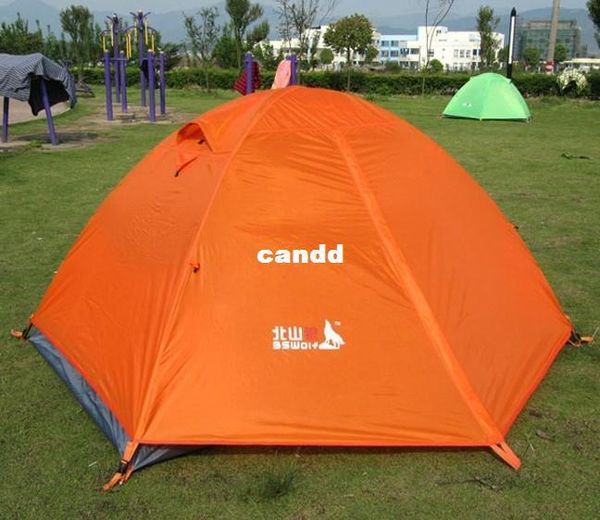 

2 person double layer heavy rain-proof fiberglass camping tent ing