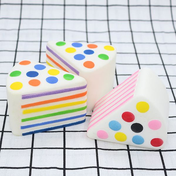 

rainbow triangle cake squishies slow rising soft jumbo squishy toys cream scented cartoon stress relief toy for adults boys girls gift