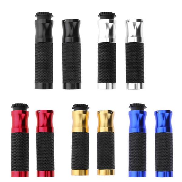 

2pcs aluminum rubber 7/8in motorcycle handlebar hand grips w/ throttle tube