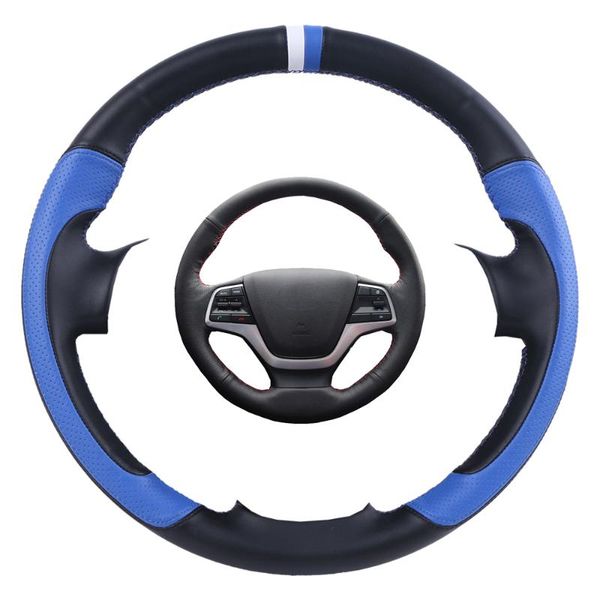 

автомобильное рулевое колесо крышка кожи волокна для elantra 4 2016 2017 2017 2018 солярис, акцент/пользовательские рулевого колеса оплетки