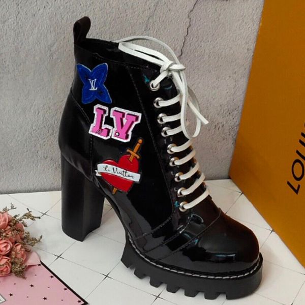 

2020 classic womens high heel sneaker boots leather ankle boot sock sneaker booties classical martin shoes with box size 35-41, Black