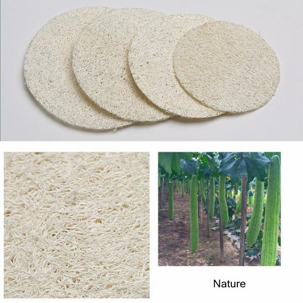 

6*6cm roud natural face loofah pad luffa makeup remove sponge loofa exfoliating and dead skin bath shower tool ljj_a984