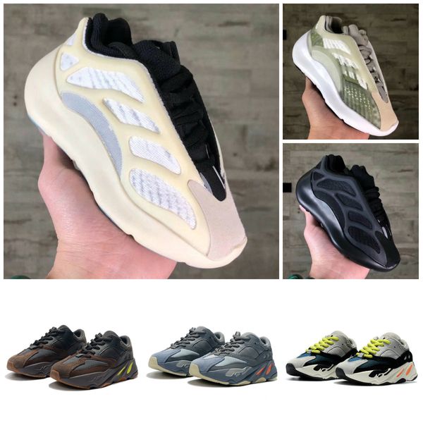 

2020 kanye west 700 v3 kids 700 blush desert rat v3 super running shoes utility black sneaker men'sports shoes with box size:26-35, Black;red