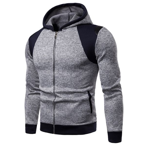 

spring autumn mens sweat jackets long sleeve zipper jackets casual style daily outerwear plus size male cardigan hooded jacket, Black