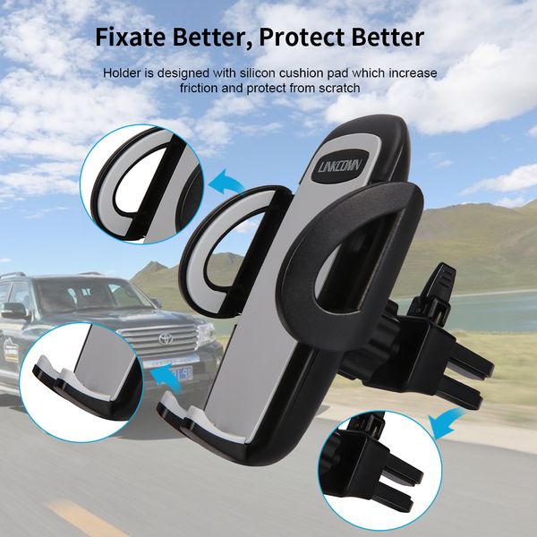 

car phone holder stand mobile auto clip air vent mount 360 degree rotation support iphone huawei oppo xiaomi samsung