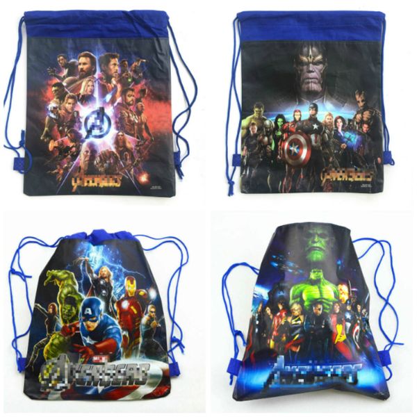 

12pcs avenger non-woven fabrics bags drawstring bags children favorite backpack,schoolbag,shopping bag