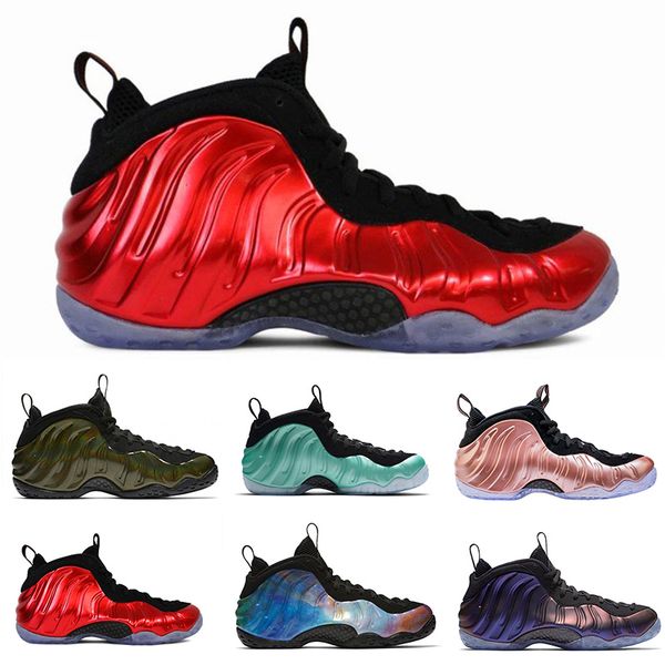 

2019 new mens basketball shoes penny handaway men outdoor sports sneakers foam one eggplant purple foams gum chaussures trainers size 8-13