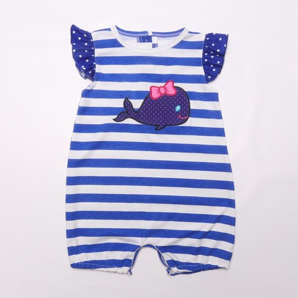 

baby girl whale romper kid girls clothes children clothing baby summer romper jumpsuit sleeveless, Blue