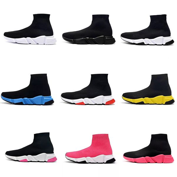 

fashion women shoes mens sock speed trainer sneakers knitting slip-on casual sports shoe comfort chaussures, Black