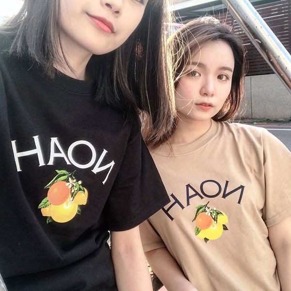 

brand fashion luxury designer мужчинам проверено noah citrus ядро logo tee limited фрукты печать сыпучие с коротким рукавом женщины пара с к, White;black