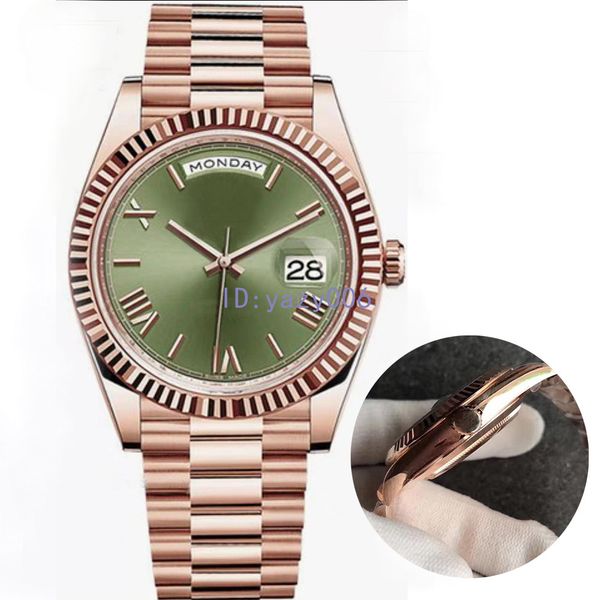 

9 colors luxury mens watch day date oyster relojes casual automatic mechanical movement stainless steel starp wristwatches, Slivery;brown