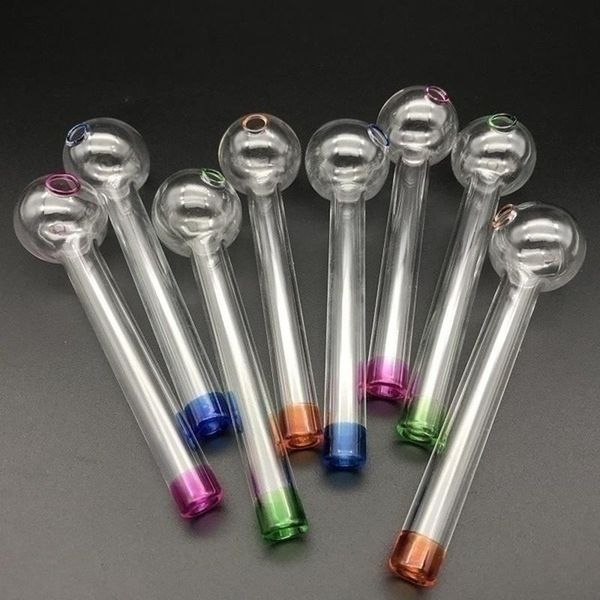Pyrex-Glas-Ölbrenner-Pfeife, bunt, Mini-Rauchen, handgefertigt, Länge: 100 mm (zufällige Farbe).