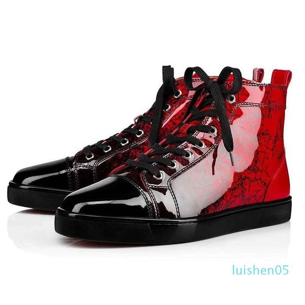 

brand designer luxury mens red bottoms shoes studded spikes womens spike shoes party lovers fashion genuine leather platform sneakers al05, Black