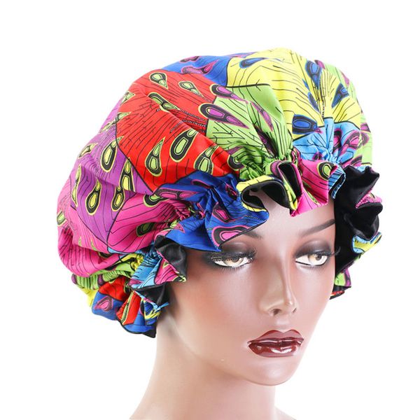 

new women extra large satin lined bonnets african pattern print fabric hair loss cap ankara bonnet night sleep hat ladies turban