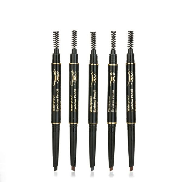 

double-headed automatic rotating eyebrow pencil 5 colors waterproof anti-sweat eyebrow brow comb natural eyes makeup mixed color