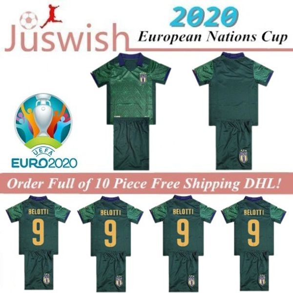 

kids 19 20 new italy soccer jerseys insigne immobile 2019 2020 de rossi third renaissance belotti totti boys football kits shirt, Black