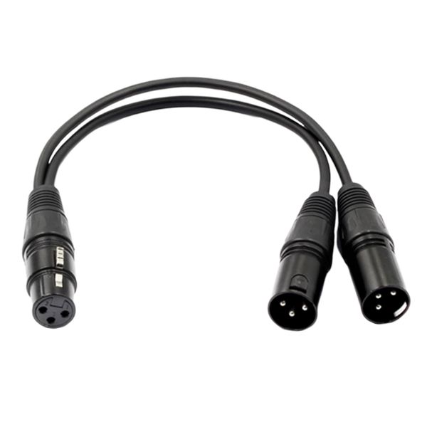 

xlr female to dual 2 male y splitter cord microphone