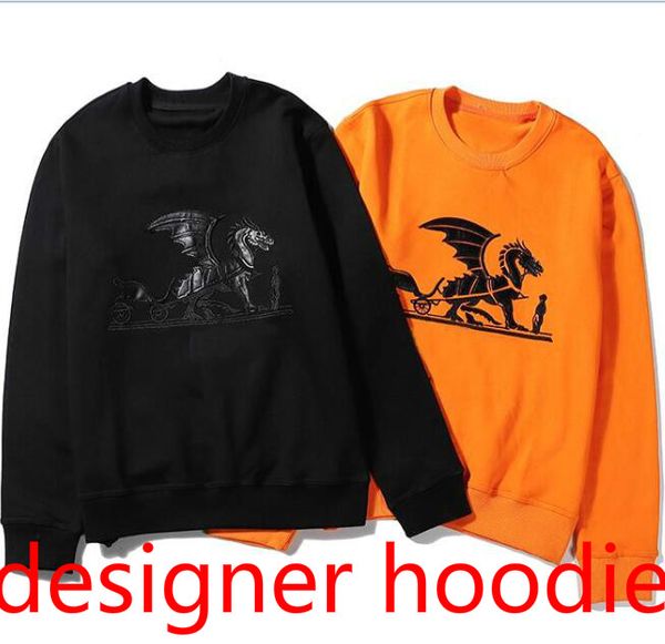 

известные мужские дизайнерские толстовки бренд пуловеры с длинным рукавом толстовка пальто с лошадью весна о-образным вырезом роскошные мужс, Black