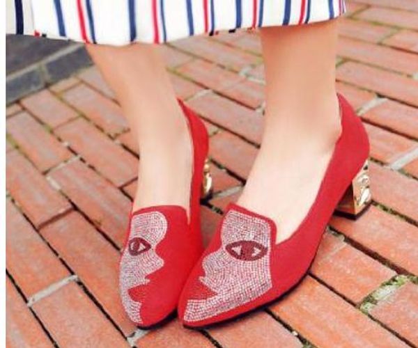 

women's shoes in spring and autumn high coarse heel pointed end suede @70, Black