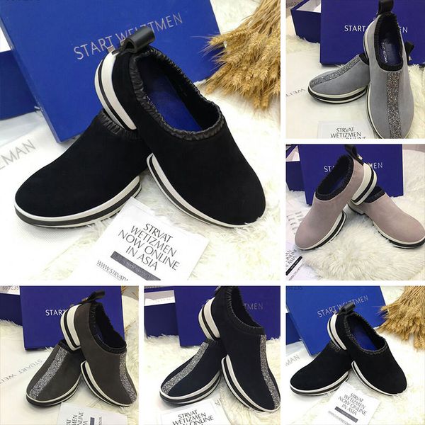 

2020 autumn elastic sheep suede elastic one foot round head flat sole shoes fashion casual sports women's single shoe, Black
