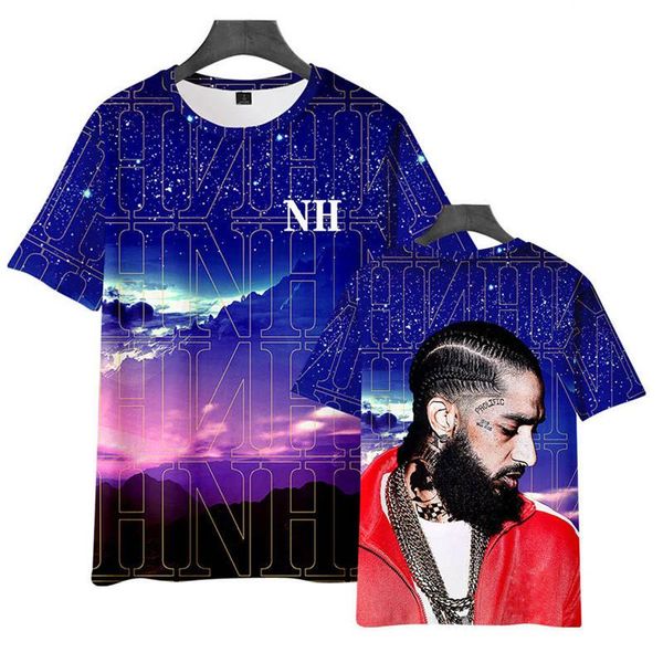 

лето 3d печати nipsey hussle tshirts дышащий с коротким рукавом мода мужская одежда плюс размер свободные mens тройники, White;black