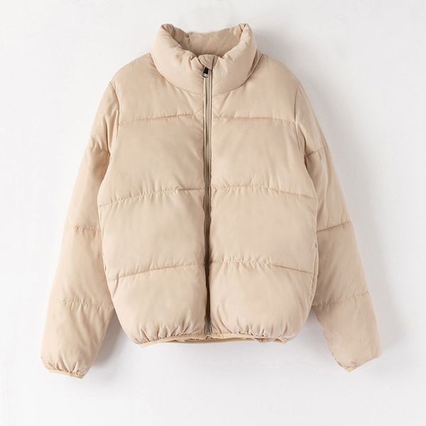 

fashion 2019 winter coat autumn women puffer jacket wave cut warm parka thick veste femme solid sweet ropa mujer invierno 2019, Black