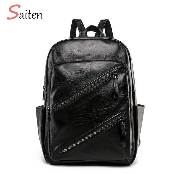 

bolsa feminina backpack women solid black bags vintage backpacks leather travel shoulder bag female bagpack bags
