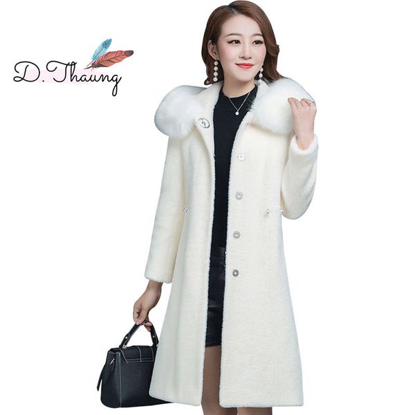 

jacket female 2019 new medium long single-breasted female woolen coat winter large size hooded fur collar lady woolen coat cw612, Black