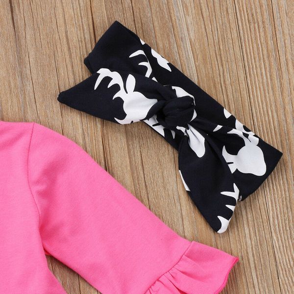 

xmas toddler baby girls flower blouse pants kids outfits set clothes usa, White