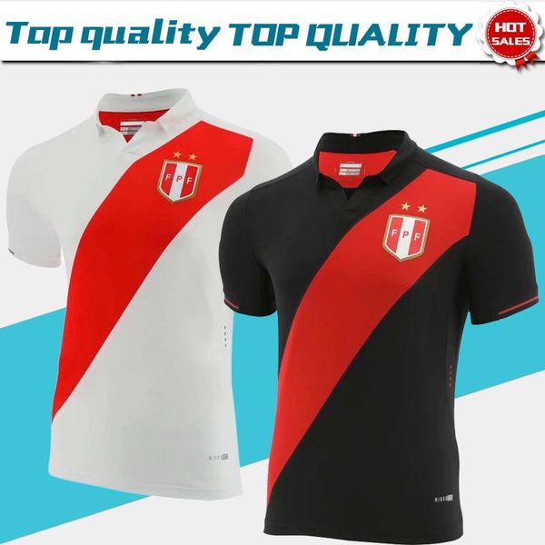 

2019 peru national football team white soccer jerseys 19/20 copa amÃ©rica soccer shirts short sleeve black football uniforms on sale, Black;yellow