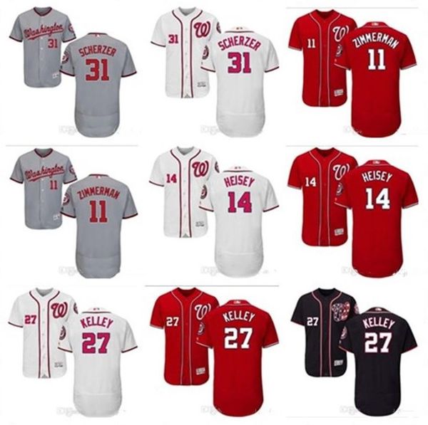 

обычай мужчины женщины молодежь washingtons национальный джерси # 14 крис heisey 31 макс scherzer 11 райан циммерман 27 шон келли бейсбол тр, Blue;black