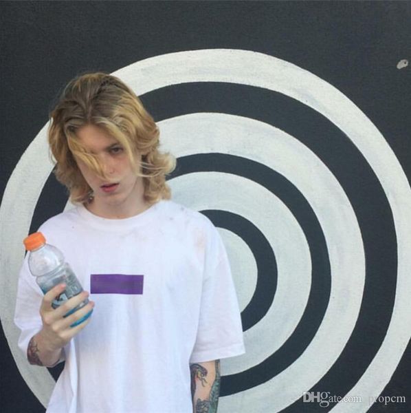 

18ss box logo t shirt designer bandana men women couple usa brand tees printting breathable tshirts casual luxury clothing, White;black