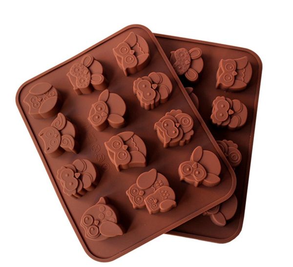 Stampo per cioccolato a forma di gufo Stampo per ghiaccio Forma 3D Stampo per fondente fai-da-te Strumento per torta da dessert in silicone