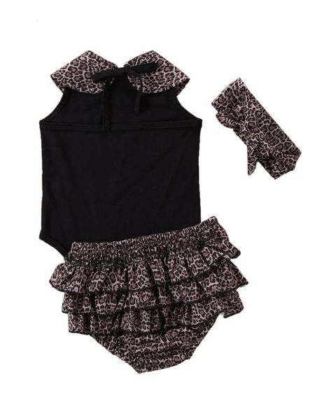 

clothing sets girl summer born kid baby leopard printed clothes romper pp shorts outfit cute tutu skirt 3pcs set 0-24m, White