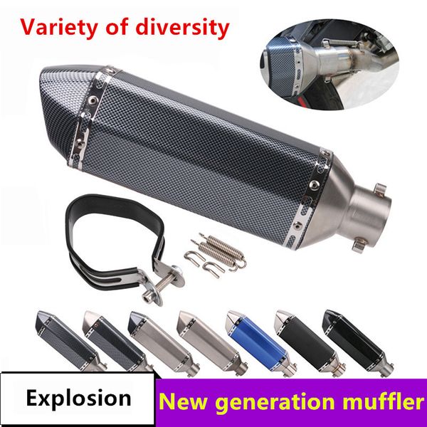 

motorcycle modified sports car locomotive street car exhaust pipe muffler universal exhaust pipe stainless steel small hexagon