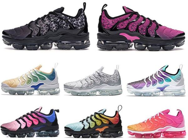 

new arrival tn plus 2019 designer men running shoes geometric active fuchsia black usa hyper blue sneakers womens trainers size 36-45