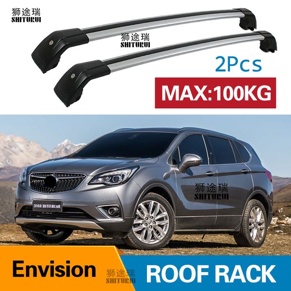 

shiturui 2pcs roof bars for buick envision 5 door suv 2014 - 2017 aluminum alloy side bars cross rails roof rack luggage carrier