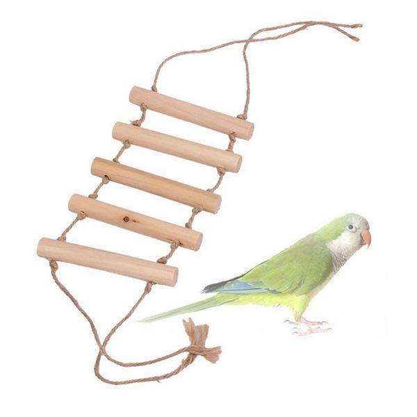 

wood parrot drawbridge bird ladder climb cableway hamster toys birdcage bridge pet training tools