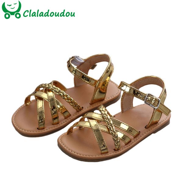 

13.5-18.5cm bling girls sandals gold silver gladiator sandals for toddler girls princess dress shoes for party wedding flats 3-6, Black;red