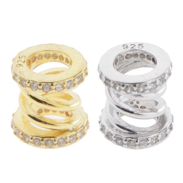 

2 pieces rhinestone crystal spacer charm bead for charms bracelets necklaces, Black