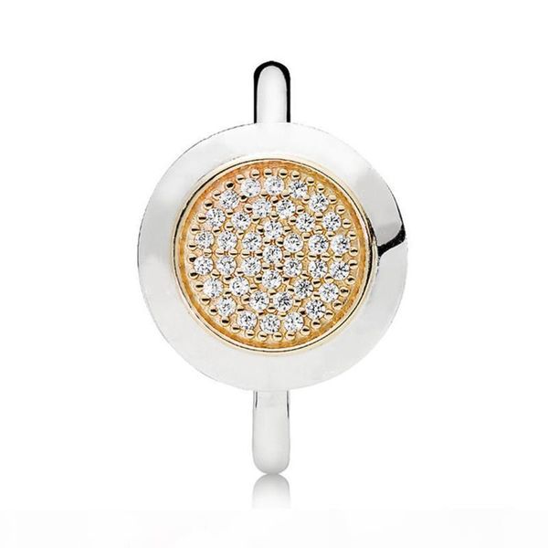 

f 2018 новый прибыл аутентичное 925 sterling silver два -tone signature кольца для женщин свадьба обручальных мод pandora ювелирных изделий
