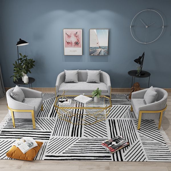 

northern european-style light luxury sofa ins net red studio fabric iron simple modern style small apartment living room combination