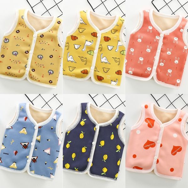 

2020 children's velvet baby thickened cardigan warm warm vest vest waistcoat baby base top, Camo