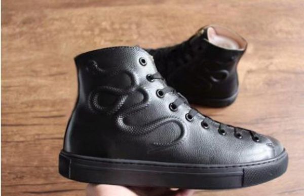 

new2 latest1 designer high-womens casual shoes genuine leather metal tiger snake angry cat sneaker for women, Black